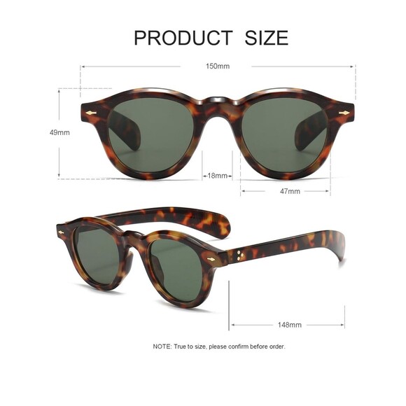 European and American Fashion Oval Leopard Print Sun Glasses Retro Rice Studded - Picture 4 of 6